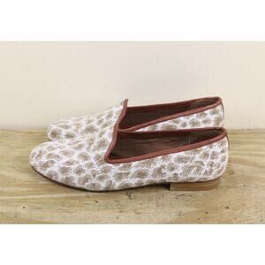 Vintage Zalo Shoes 6.5M Animal Print Needle Point Tapestry Loafers Slip On Flats